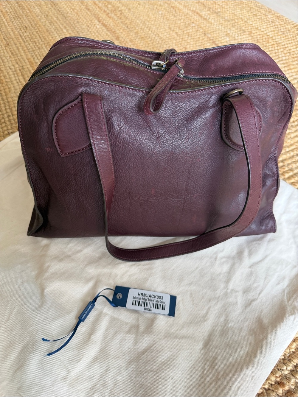 Parker Thatch Medium Jack Heritage “Broken-in” Leather Oxblood Tote Handbag